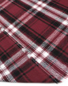 Tecido Flanela Mista Xadrez Duplo Branco Preto e Marsala