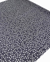 Tecido Cambraia Italiano Micro Dentes de Leão Offwhite e Azul Marinho