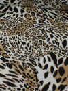 Tecido Linho Misto Leve Animal Print Classico Preto e Bege