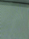 Tecido Viscose Mista Maquinetada Listras Verde Musgo e Branco