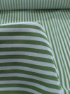 Tecido Viscose Mista Maquinetada Listras Verde Musgo e Branco