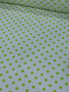 Tecido Viscose Maquinetada Poá Verde e Branco