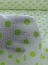 Tecido Viscose Maquinetada Poá Verde e Branco
