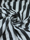 Tecido Crepe de Viscose Macro Listras Preto e Branco