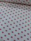 Tecido Viscose Maquinetada Poá Rosa e Branco