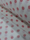 Tecido Viscose Maquinetada Poá Rosa e Branco