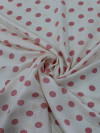 Tecido Viscose Maquinetada Poá Rosa e Branco