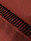 Tecido Viscose Mista Sarjada Listras Terracota e Preto