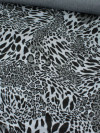 Tecido Sarja Mista Animal Print Cinza 