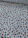Tecido Sarja Mista com Elastano Micro Rosas Branco