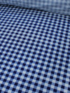 Tecido Tricoline Xadrez Vichy Azul Marinho e Branco