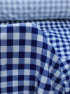 Tecido Tricoline Xadrez Vichy Azul Marinho e Branco