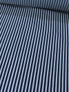 Tecido Viscose Mista Maquinetada Listras Azul Marinho e Branco