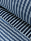 Tecido Viscose Mista Maquinetada Listras Azul Marinho e Branco