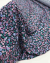 Tecido Viscose Premium Tapete Floral Azul, Rosa e Preto Liberty