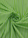 Tecido Viscose Mista com Elastano Listras Verde e Branco