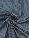 Tecido Viscose Mista Listras Maquinetada Cinza e Preto 