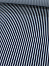 Tecido Alfaitaria de Viscose Listras Azul Marinho e Branco