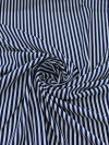 Tecido Alfaitaria de Viscose Listras Azul Marinho e Branco