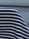 Tecido Alfaitaria de Viscose Listras Azul Marinho e Branco