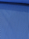 Tecido Viscose Mista Grossa Maquinetada Listras Tons de Azul e Preto