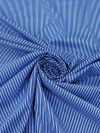 Tecido Viscose Mista Grossa Maquinetada Listras Tons de Azul e Preto