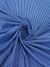Tecido Viscose Mista Maquinetada Micro Listras Azul Marinho e Azul