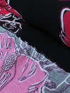 Tecido Viscose Macro Flores Pink e Preto