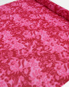 Tecido Crepe Chiffon Flores e Ramos Rosa e Marsala