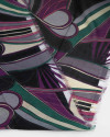 Tecido Crepe Chiffon Abstrato Preto, Verde e Roxo