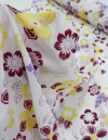 Tecido Crepe Chiffon Floral Amarelo, Vinho e Offwhite