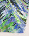 Tecido Crepe Chiffon Pinceladas Abstratas Azul e Verde