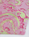 Tecido Crepe Chiffon Macro Cashmere Verde Neon e Rosa Bebê