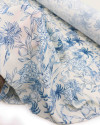 Tecido Viscose  Premium Toile de Jouy Limões Azul e Offwhite