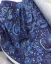 Tecido Viscose Premium Floral e Cashmere Tons de Azul