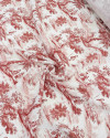 Tecido Viscose Premium Toile de Jouy Marsala e Offwhite