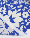 Tecido Crepe de Viscose Italiano Tapete Floral Branco e Azul