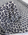 Tecido Viscose Italiano Estampa Floral Azul Marinho Noite e Creme