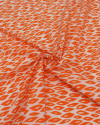 Tecido Tricoline Italiano Escamas Abstratas Laranja e Offwhite