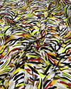 Tecido Viscose Italiano Pinceladas Laranja e Amarelo