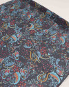 Tecido Crepe Chiffon Floral  Azul e Cinza