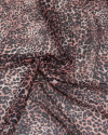 Tecido Crepe Chiffon Animal Print Rosé Gold e Preto