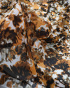 Tecido Crepe Chiffon Pintura Abstrata Laranja e Preto (1m)