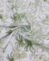 Tecido Viscose Premium Toile de Jouy Limões Verde e Branco Gelo