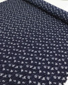 Tecido Crepe Bubble Liberty Offwhite e Azul Marinho