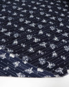Tecido Crepe Bubble Liberty Offwhite e Azul Marinho