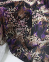 Tecido Crepe Chiffon Animal Print Marrom, Roxo e Preto