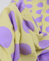 Tecido Viscose Macro Poá Lilás e Amarelo Requinte
