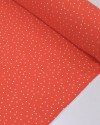 Tecido Viscose Micro Pingos Branco e Vermelho Vivo