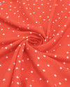 Tecido Viscose Micro Pingos Branco e Vermelho Vivo